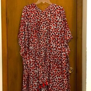 Beautiful Red/Black Animal Print Kimono